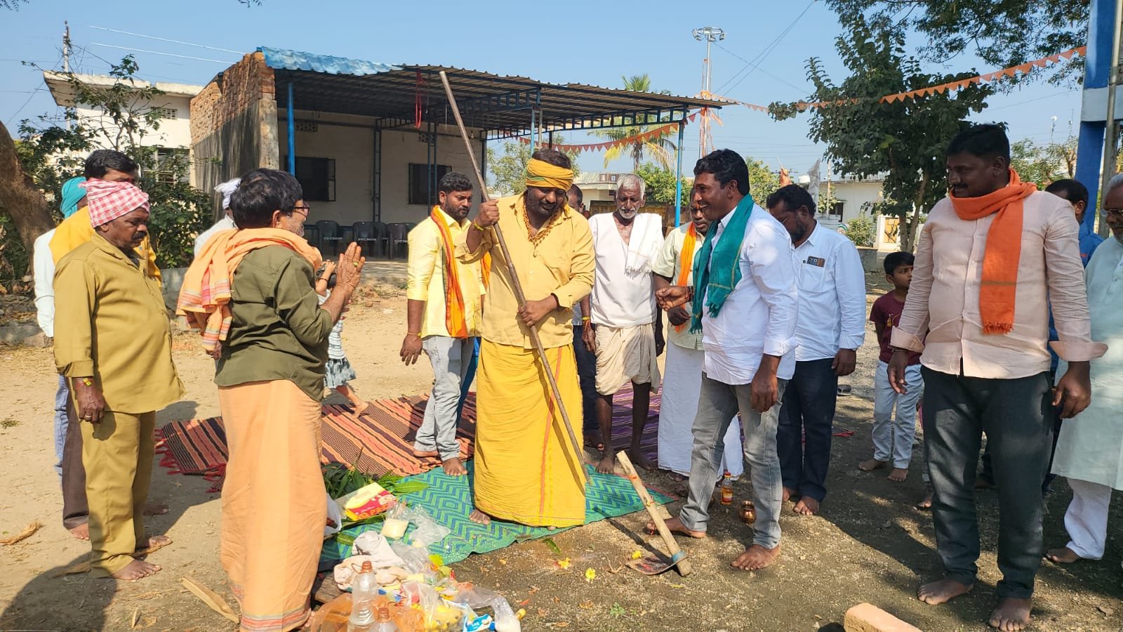 Bhumi Puja for 12 feet huge Hanuman idol in Nalluru