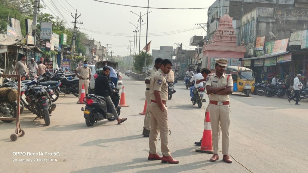 Heavy police deployment