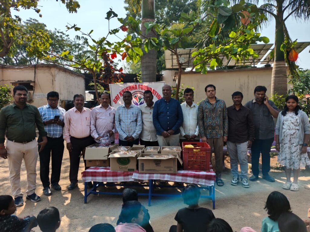 Distribution of starchy food to children of Manavatha Sadan