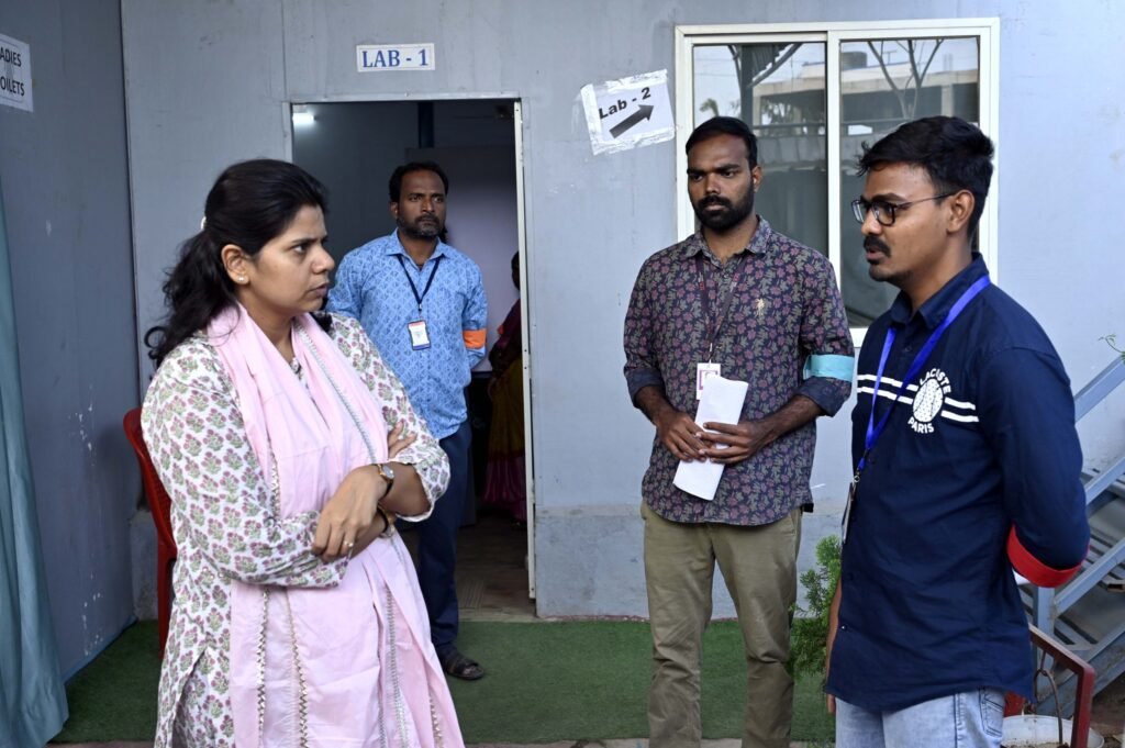 Collector inspects JEE Mains exam centre