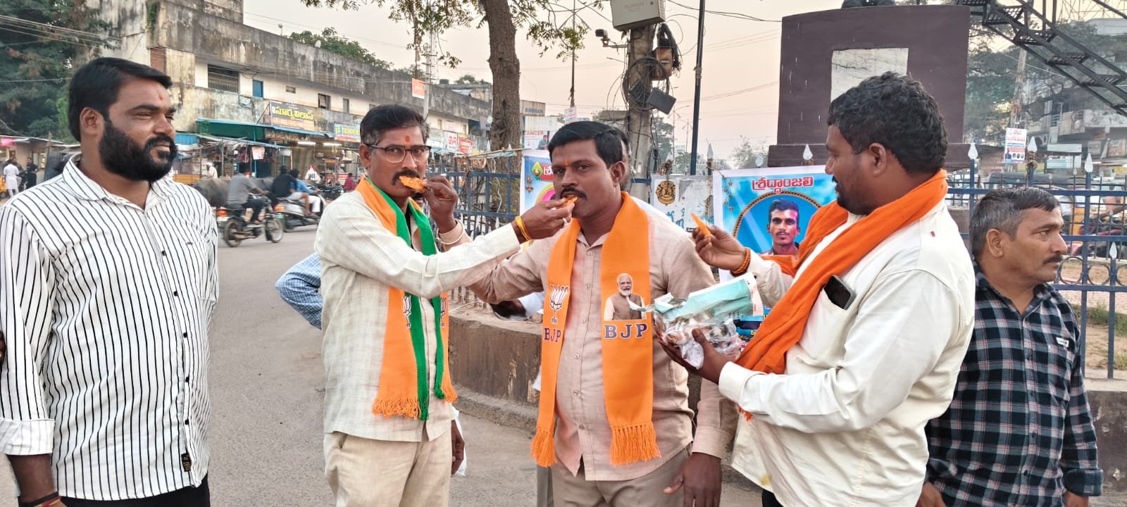 BJP's victory celebrations in Bodhan