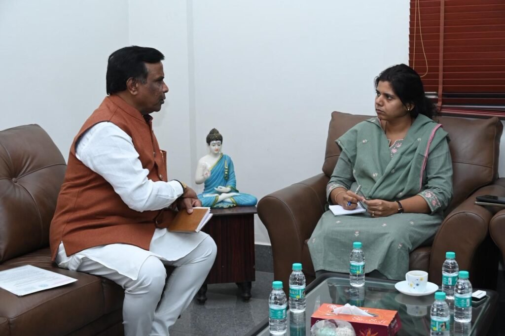 MLA Dhanpal Suryanarayana meets the District Collector