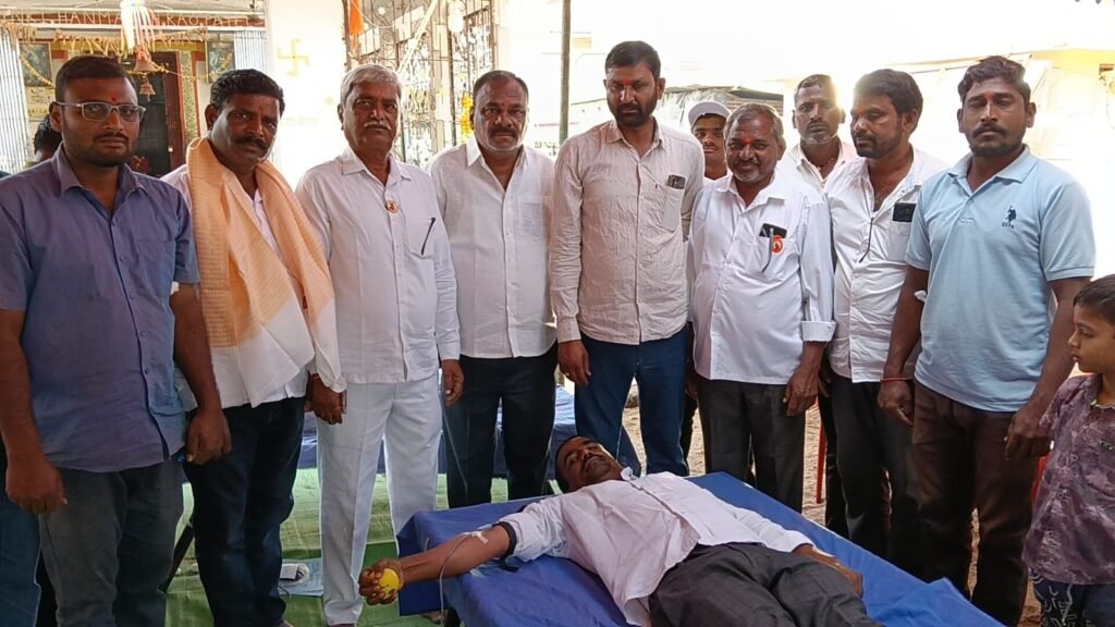Blood donation camp in Hunsa village