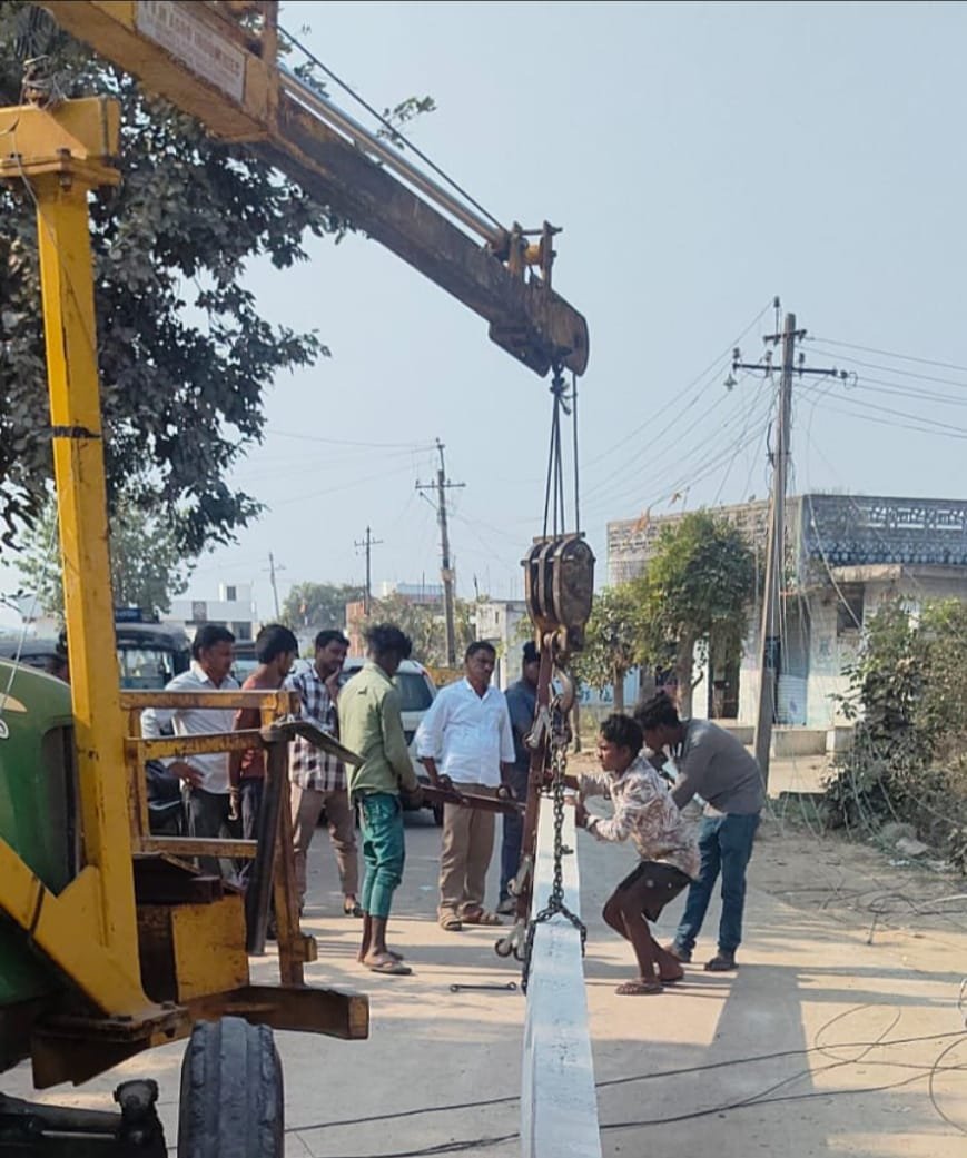 Installation of new electricity poles