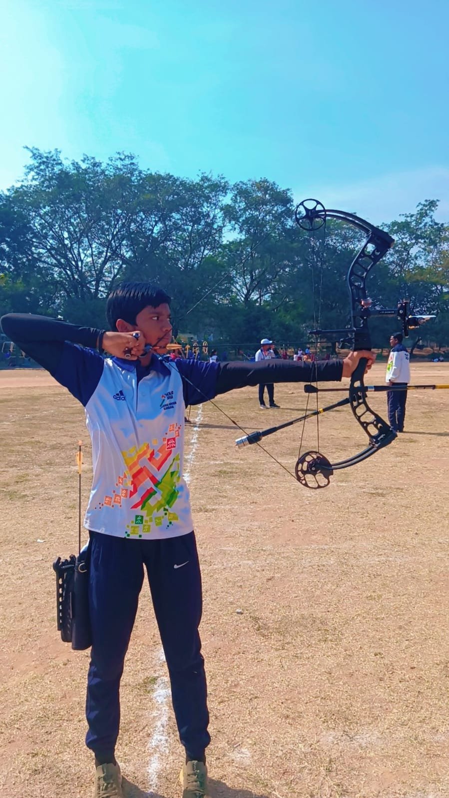 Selected for the state level in CM Cup Archery