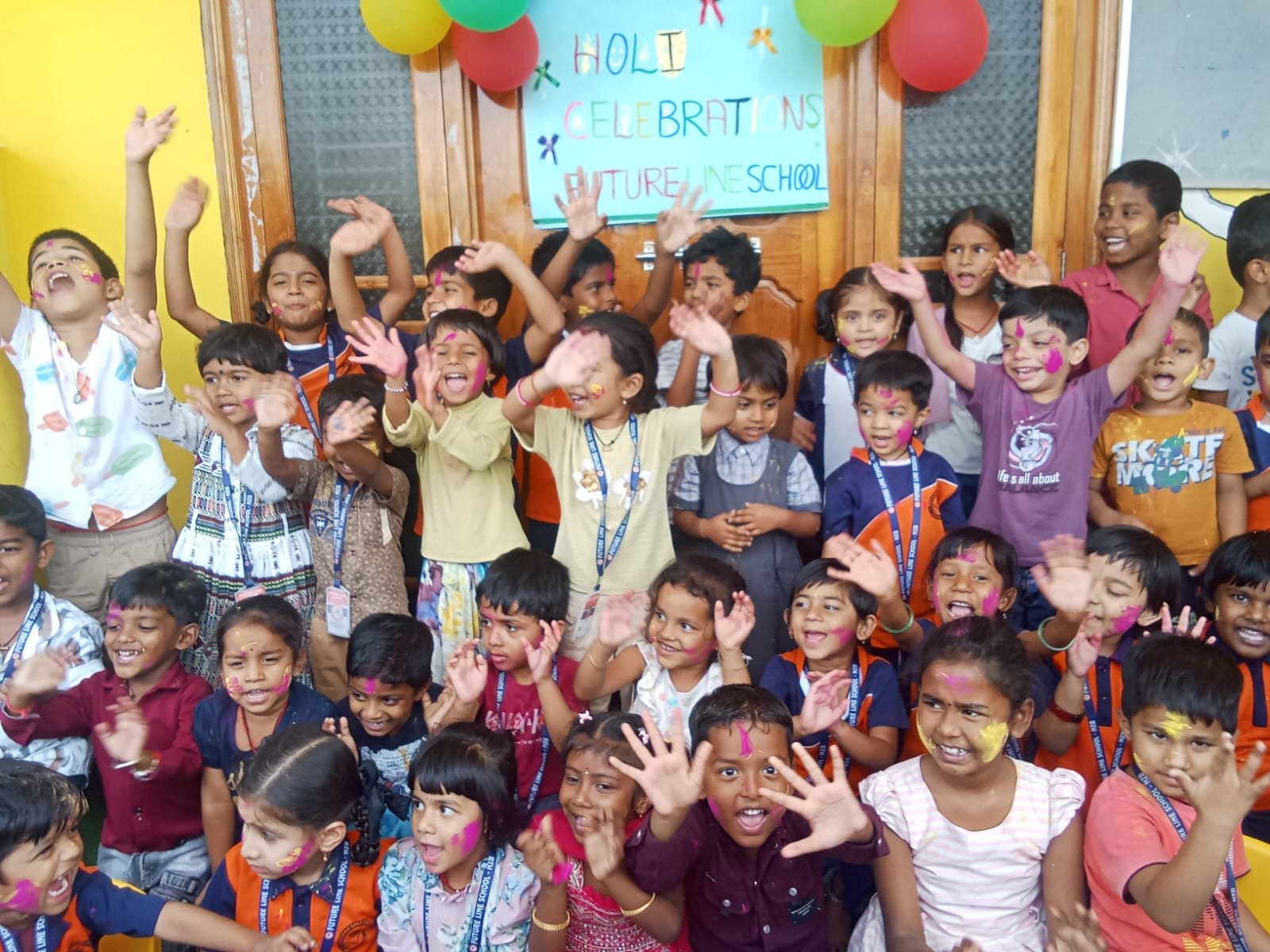 Holi celebrations at Future Line School