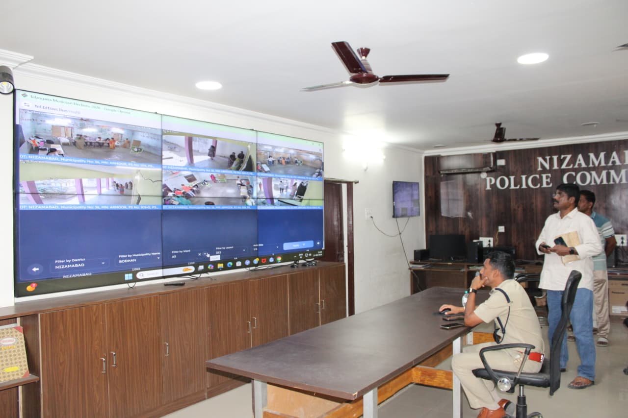Police Commissioner watches polling pattern through web IP cameras