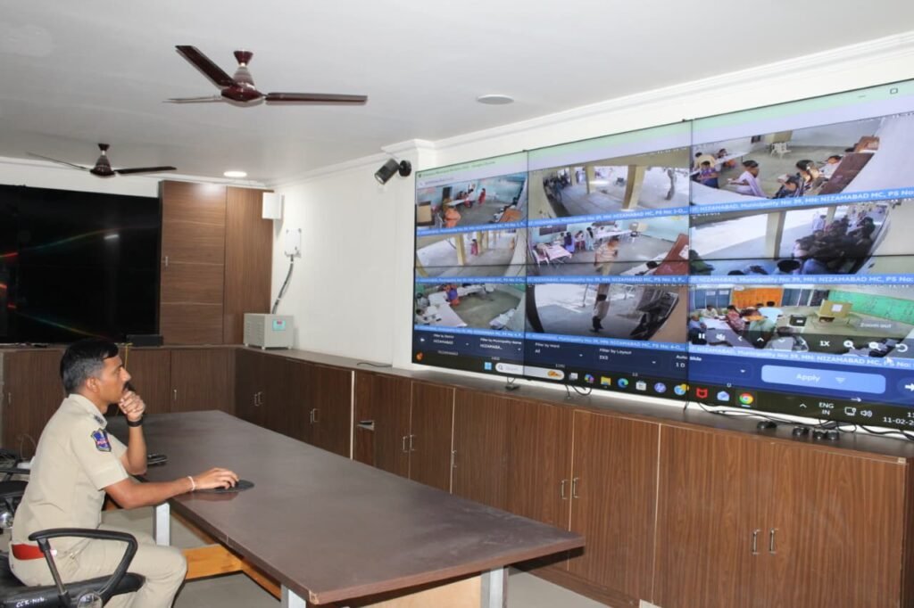 Police Commissioner watches polling pattern through web IP cameras