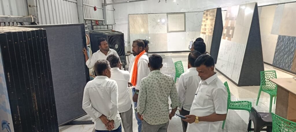 NRI Shashank donated granite and tiles to Beerappa temple