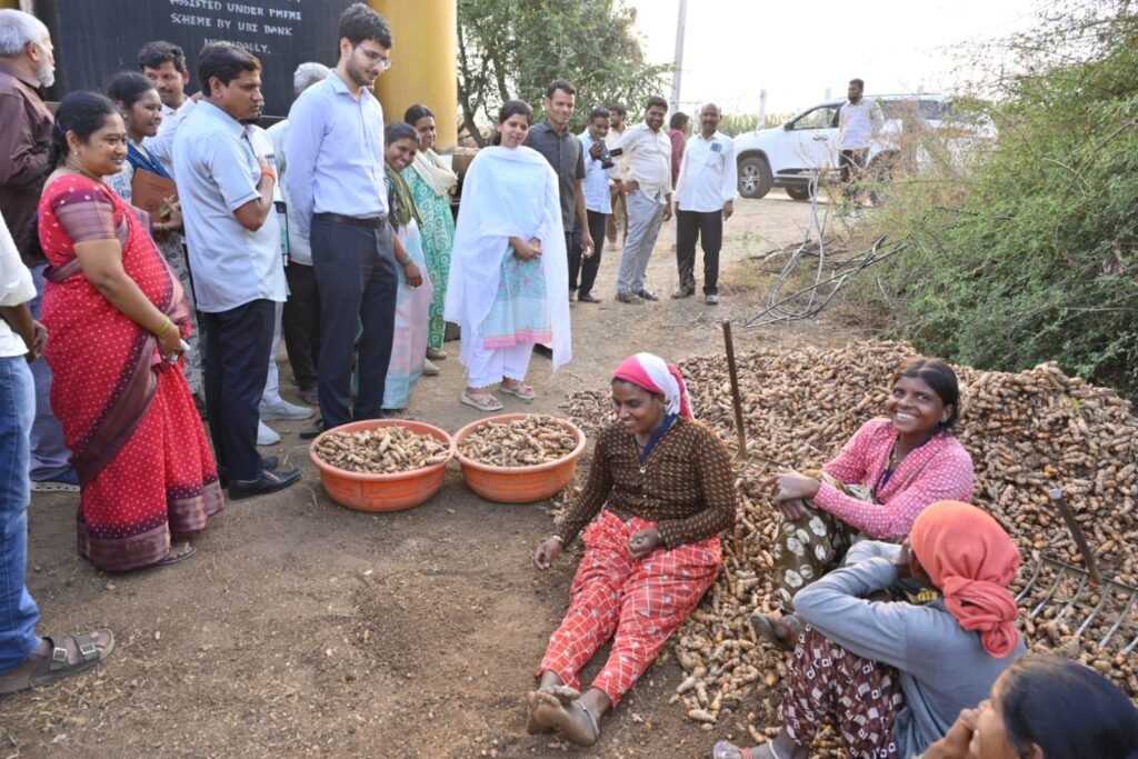 Collector visits turmeric fields

