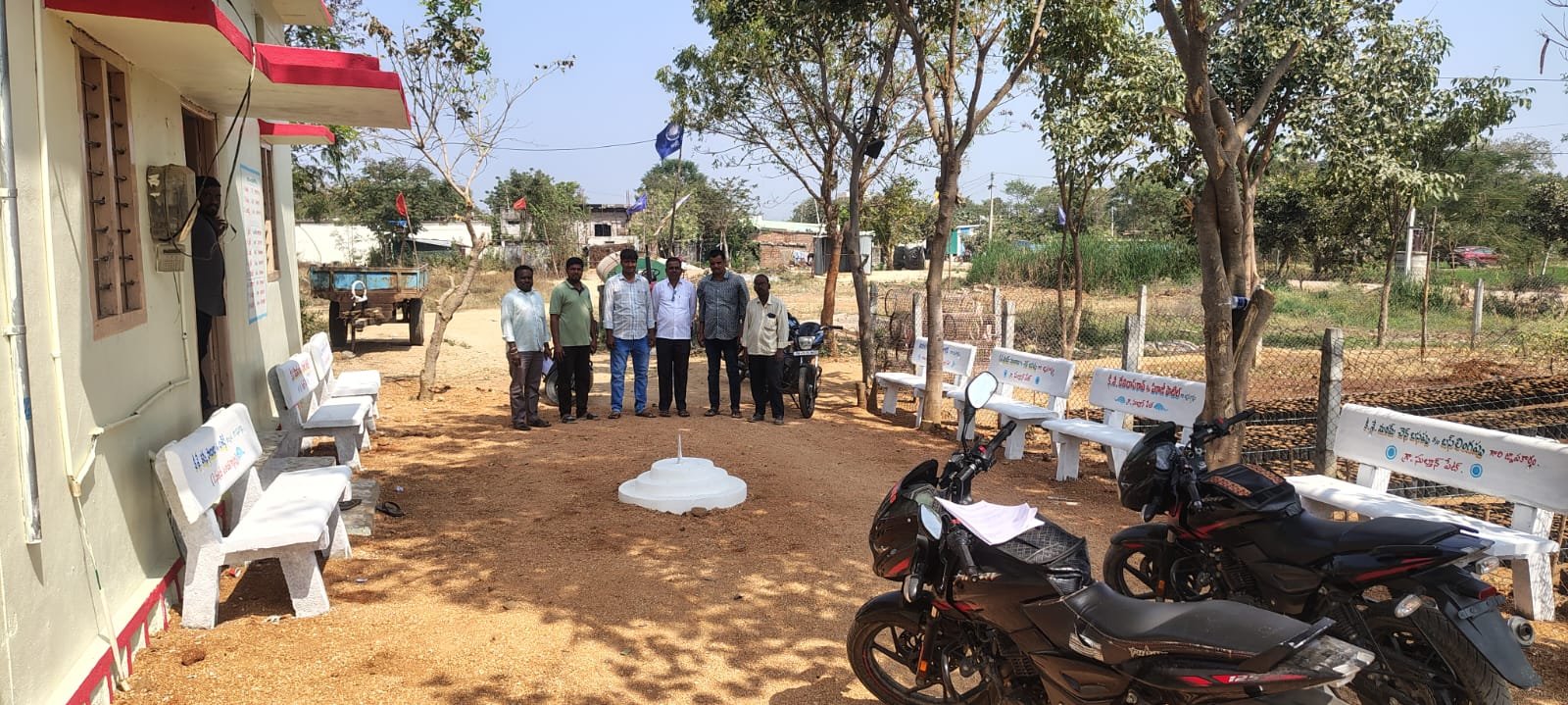 Benches set up with the help of donors