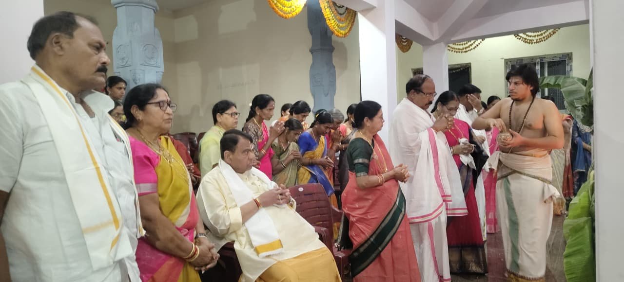 Pocharam couple participating in Lord Venkateswara Swamy Brahmotsavam