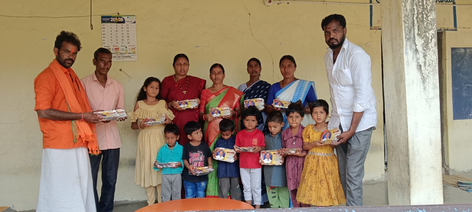 Providing breakfast to Anganwadi children