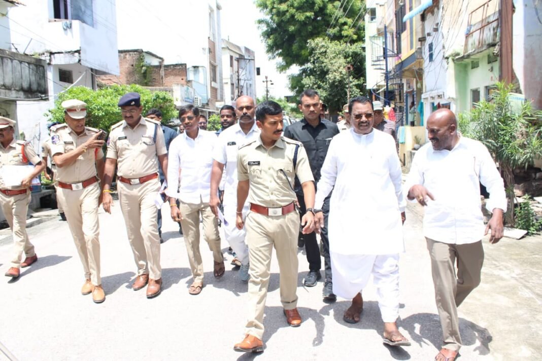 CP inspects arrangements for the village festival.