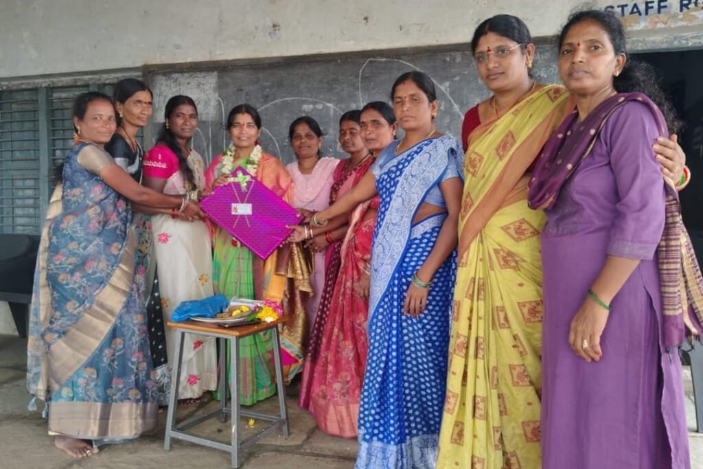 Grand felicitation for employee Lalitha on her transfer
