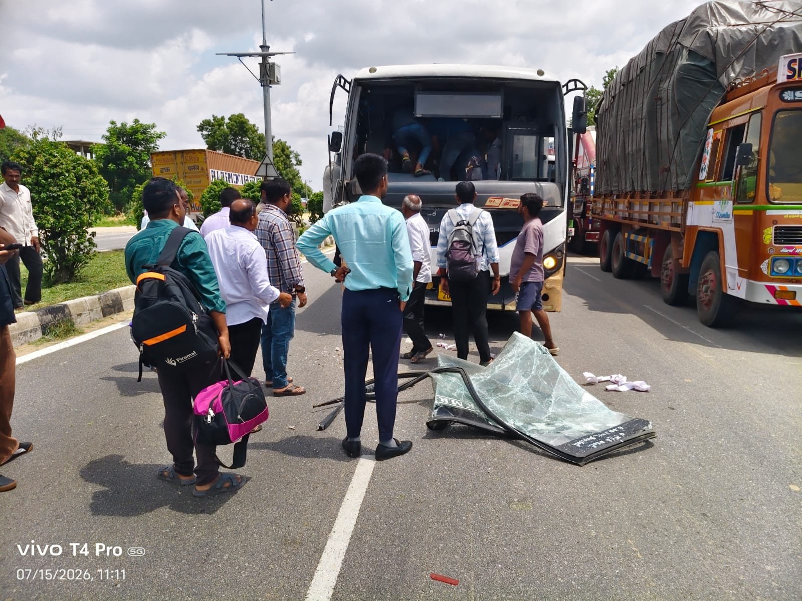 RTC bus rams into container truck