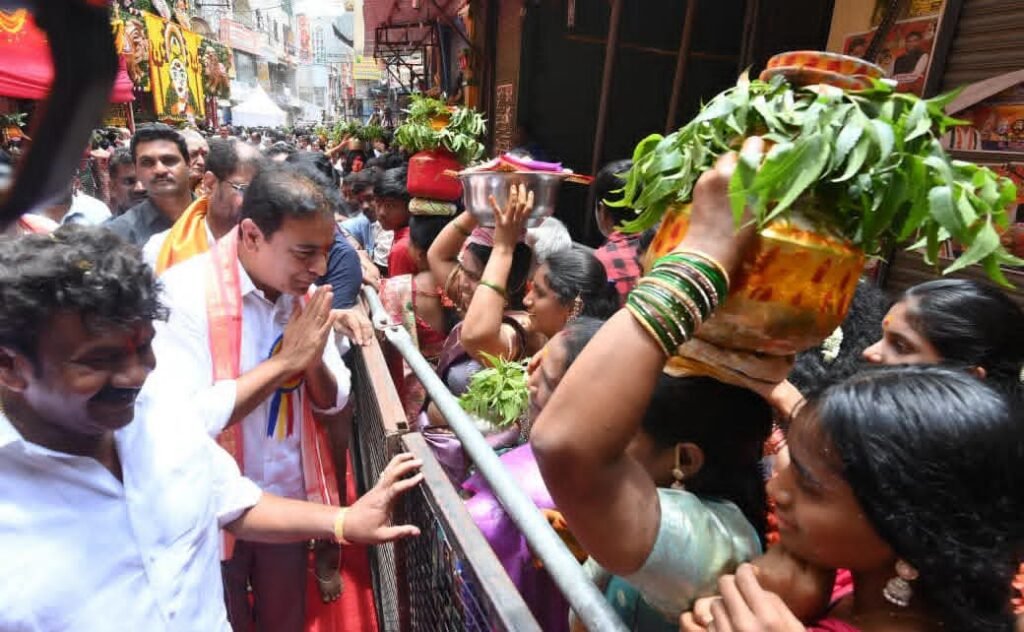 KTR visits Goddess Ujjaini Mahankali.