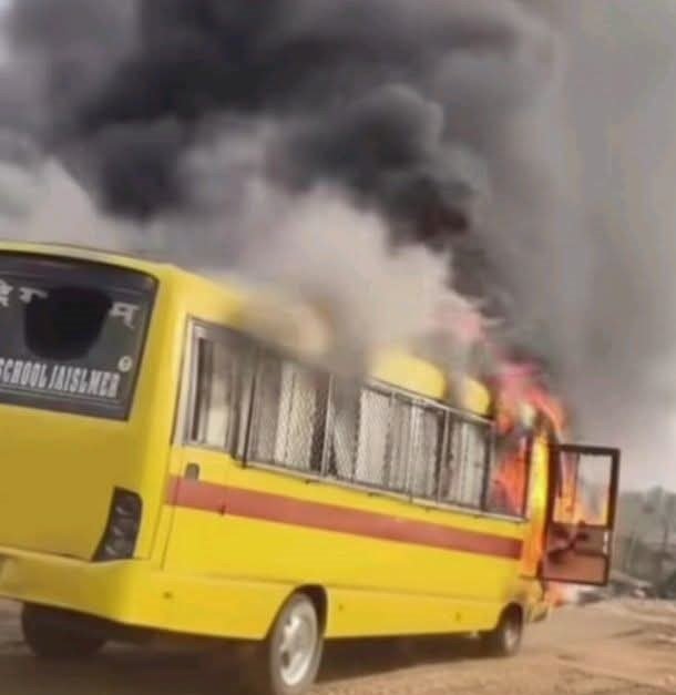 Burnt school bus