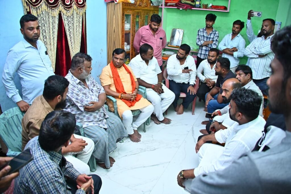 MLA Dhanpal consoles affected families.