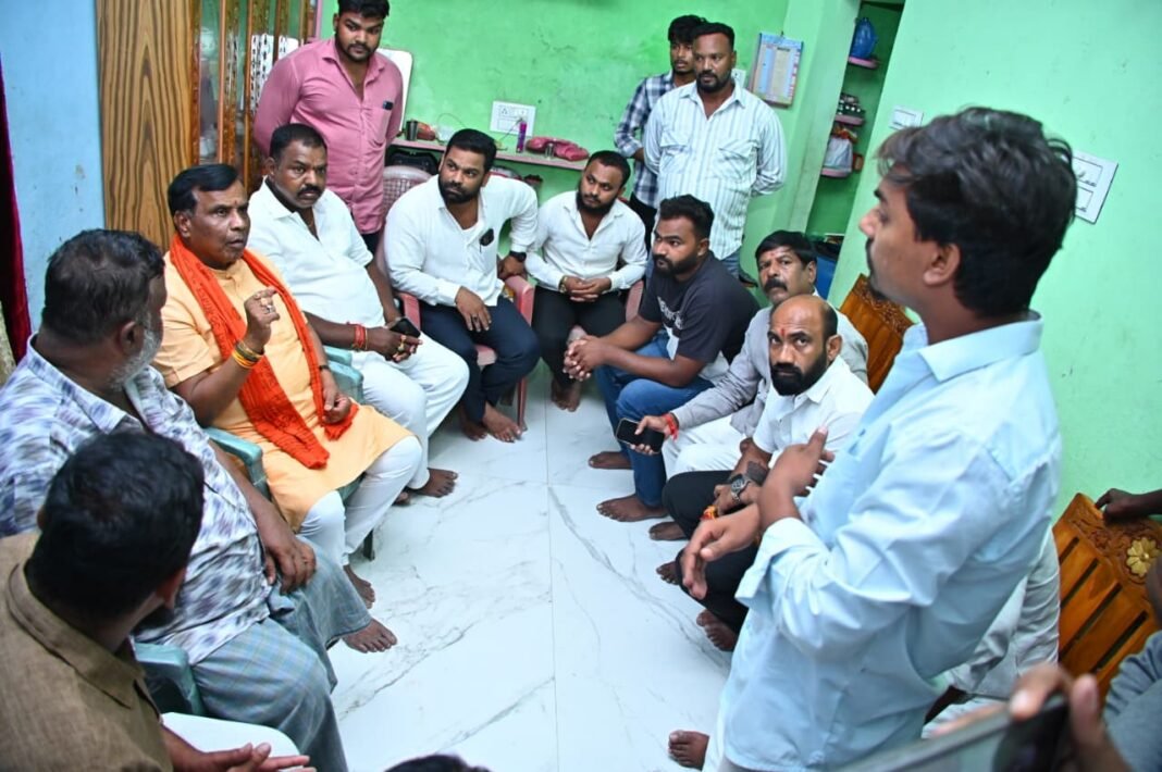 MLA Dhanpal consoles affected families.