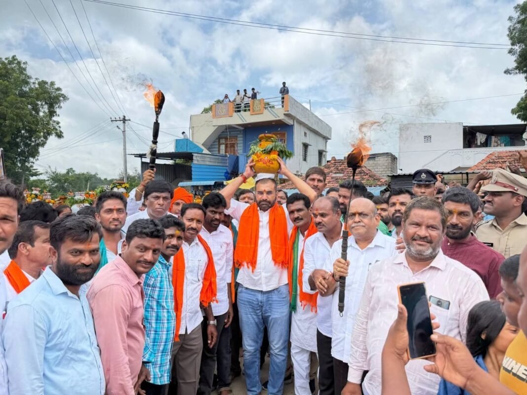 Pocharam Bhaskar Reddy at the Ashadha Masam Bonalu celebrations.