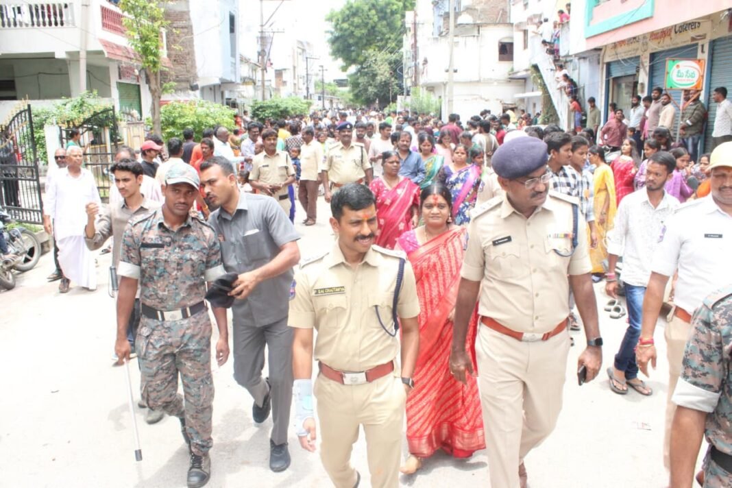 CP inspects security arrangements for the village festival.