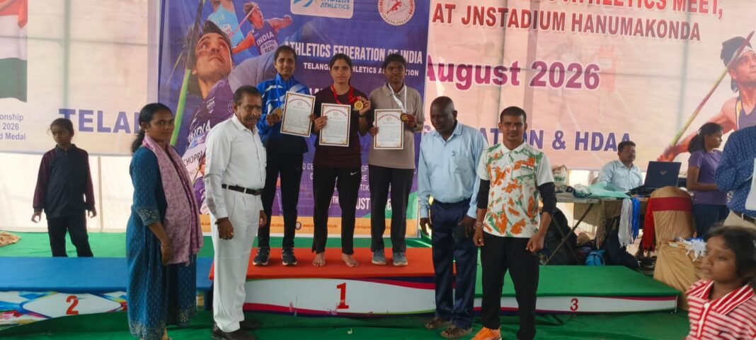 M. Amrutha secures second place in javelin throw.