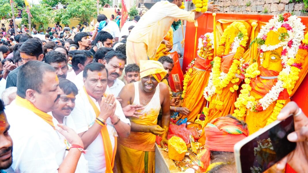 Village festival celebrated with devotion and reverence in the city.