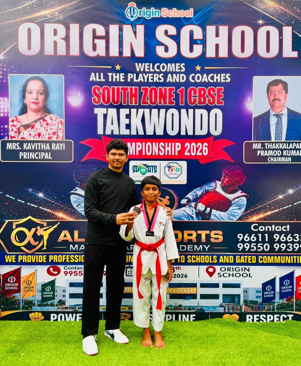 District's first medal at the CBSE South Zone-1 Taekwondo Championship