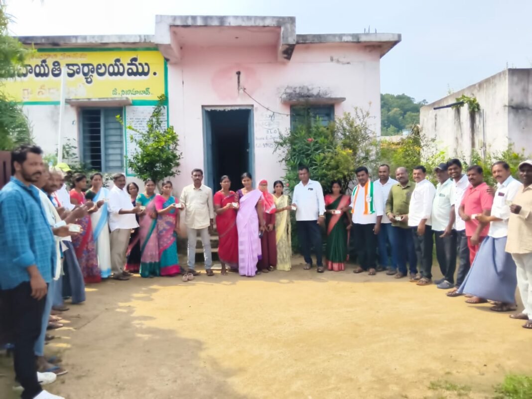 Distribution of smart ration cards to beneficiaries in Narsapur village.