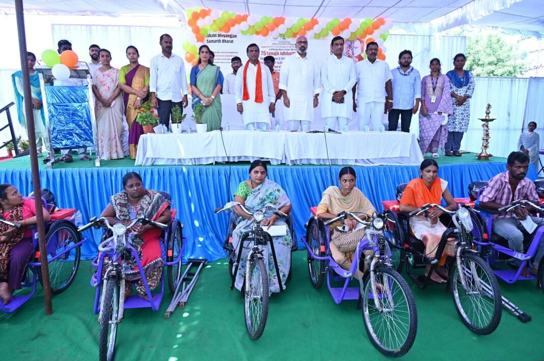 It is heartening to distribute assistive devices to differently-abled persons on Modi's birthday.