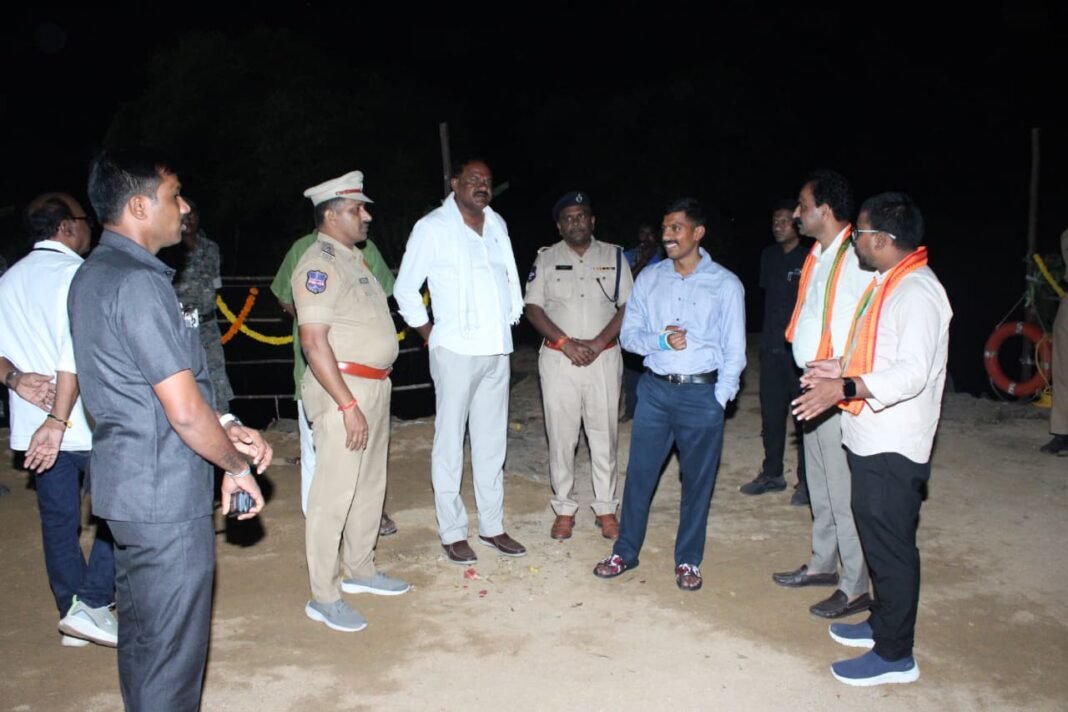 CP inspects Ganesh immersion arrangements at Pasupu Vagu in Bodhan.