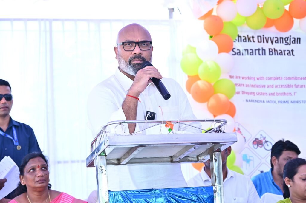 It is heartening to distribute assistive devices to differently-abled persons on Modi's birthday.