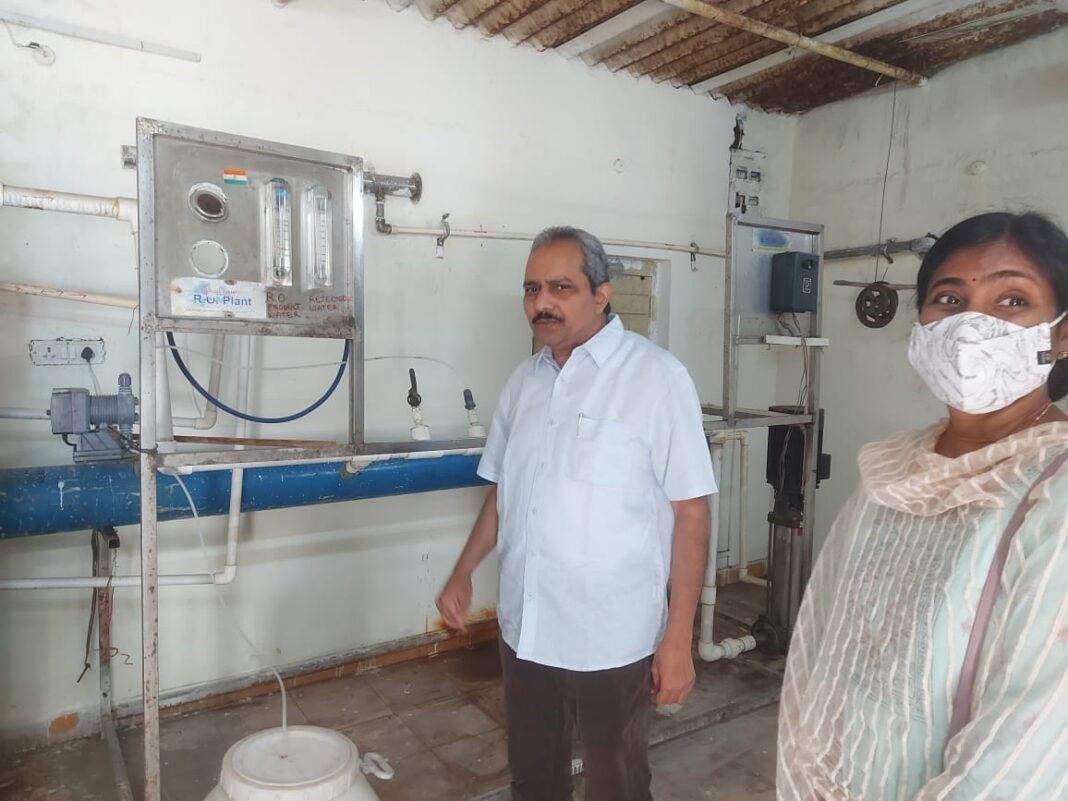 Water quality checks in the Nizamabad railway station railway colonies