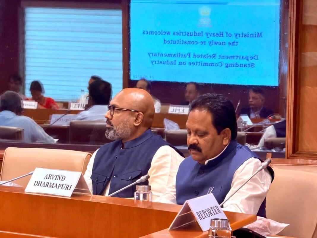 MP Arvind at the FCRA Joint Parliamentary Committee meeting.