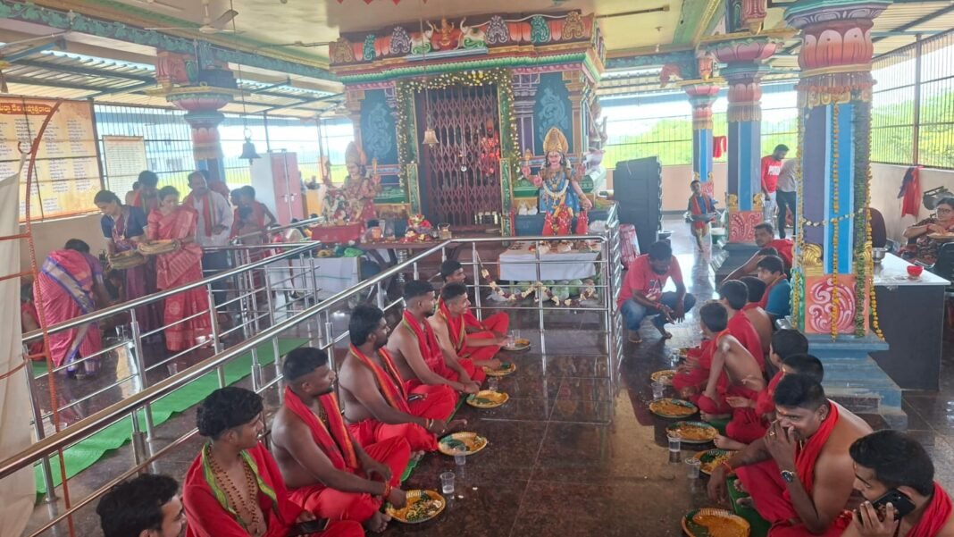 'Annadanam' (offering of food) continues at the Goddess Durga temple