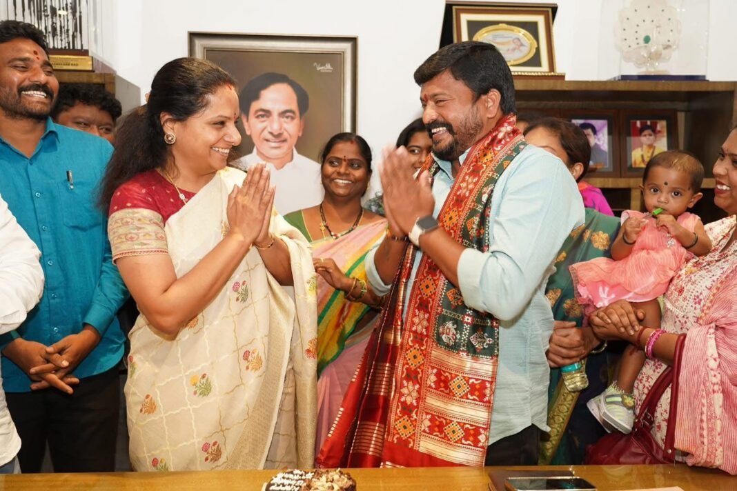 Kavitha announces first candidate during Dasara festival