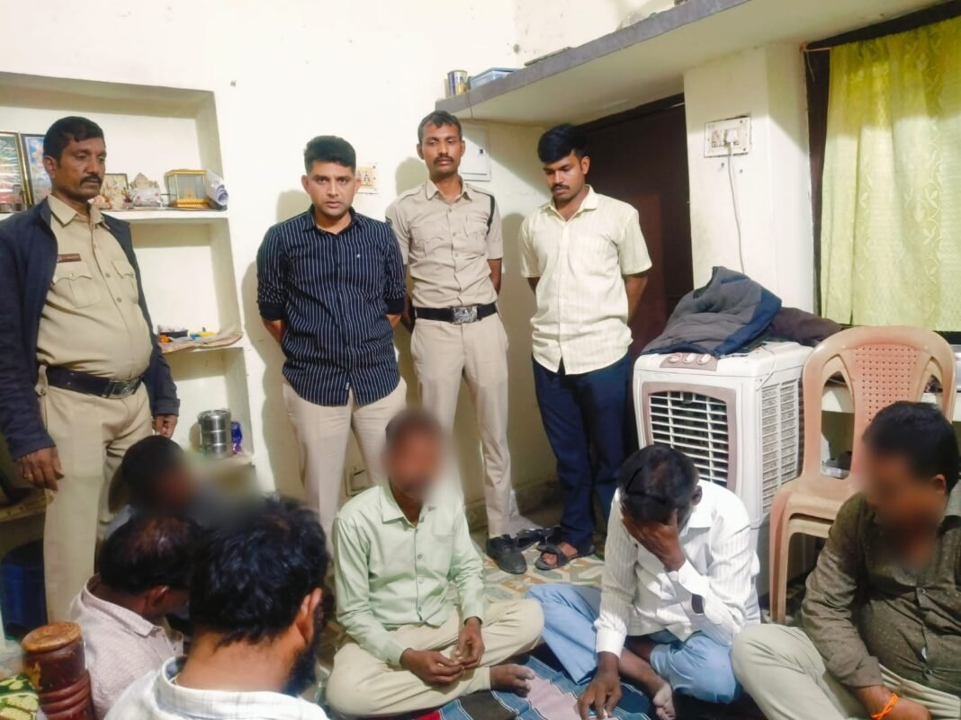 Police raid on a gambling den