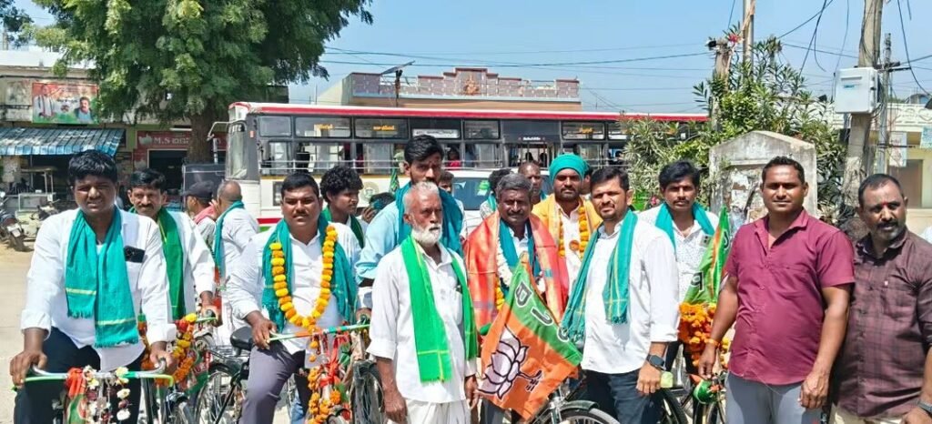 బడా భీంగల్ కు చేరిన కిసాన్ మోర్చా సైకిల్ యాత్ర