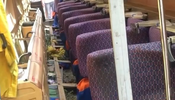 Travels bus overturns on Ananthagiri Ghat Road