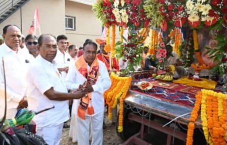 Grand welcome for Vasundhara’s *padyatra* participants in Jukkal